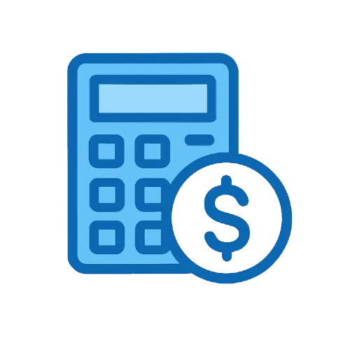 Visual logo of Fiverr Fee Calculator Tool showing a digital calculator with a dollar icon