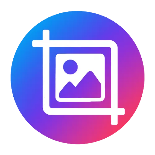 Circular logo design for the Image Cropping Tool in vibrant tech colors