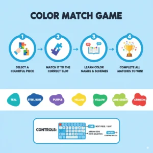 Visual representation of how color matching games enhance visual perception skills