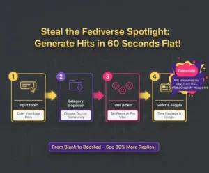 Step-by-step guiding users through Mastodon Trending Captions Generator Tool