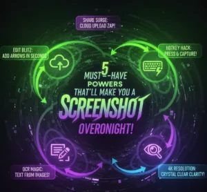 screenshot features with quick action steps.