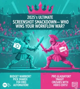 Comparative arena of leading screenshot tools with selection tips.