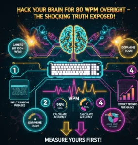 Brain-powered typing measurement visual with electric vibes.